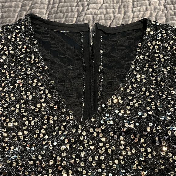 Vintage Sequin Sleeveless Black Top - Picture 2 of 3